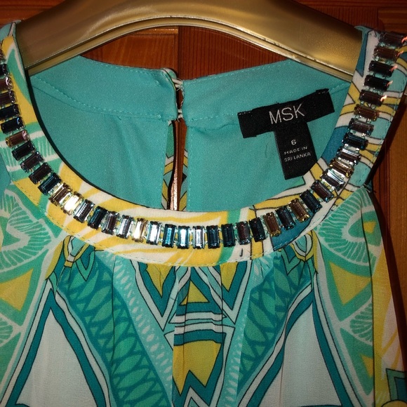 MSK maxi Dress NWT size 6 Teal - Picture 8 of 14
